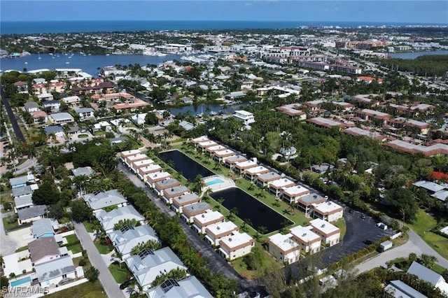 1155 Sandpiper St Unit E1, Naples, FL 34102 - aerial view of property's location with a nearby body of water and nearby suburban area