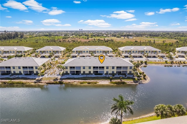 14524 Abaco Lakes Dr Unit 203, Fort Myers, FL 33908 - birds eye view of property featuring a water view and a residential view