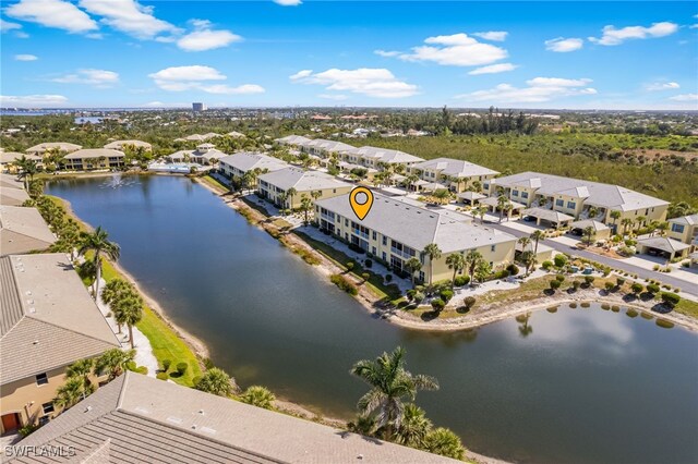 14524 Abaco Lakes Dr Unit 203, Fort Myers, FL 33908 - drone / aerial view featuring a water view and a residential view