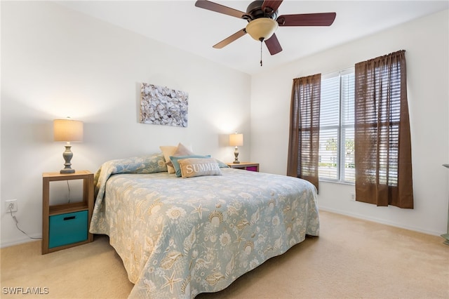 14524 Abaco Lakes Dr Unit 203, Fort Myers, FL 33908 - bedroom featuring carpet flooring, baseboards, and a ceiling fan