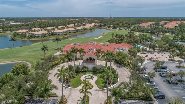 4630 Winged Foot Ct Unit 202, Naples, FL 34112 - birds eye view of property featuring a residential view, a water view, and golf course view