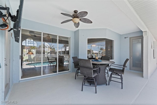 2640 SW 29th Ave, Cape Coral, FL 33914 - view of patio with a ceiling fan and outdoor dining area