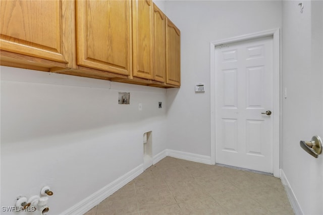 4220 12th Ave SE, Naples, FL 34117 - laundry area with baseboards, washer hookup, hookup for a gas dryer, cabinet space, and electric dryer hookup