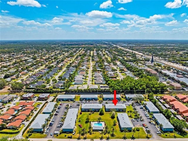 drone / aerial view with a residential view