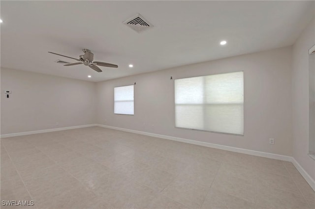 5 Rivard Rd Unit 22, Naples, FL 34112 - spare room with a ceiling fan, recessed lighting, baseboards, and light tile patterned floors