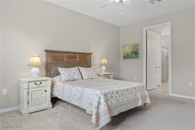 15030 Cortona Way, Fort Myers, FL 33908 - bedroom featuring visible vents, light carpet, and baseboards