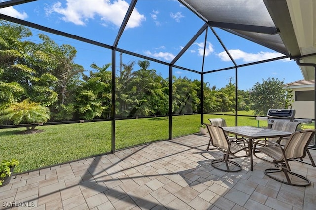15030 Cortona Way, Fort Myers, FL 33908 - view of patio / terrace with a lanai and outdoor dining space