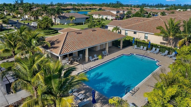 15030 Cortona Way, Fort Myers, FL 33908 - pool featuring fence, a residential view, and a patio