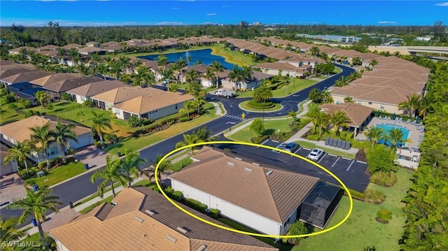 15030 Cortona Way, Fort Myers, FL 33908 - birds eye view of property featuring a water view and a residential view