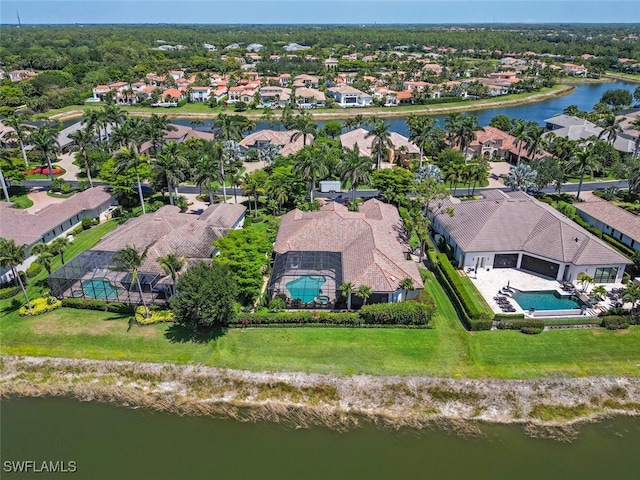 16524 Cellini Ln, Naples, FL 34110 - bird's eye view with a water view and a residential view