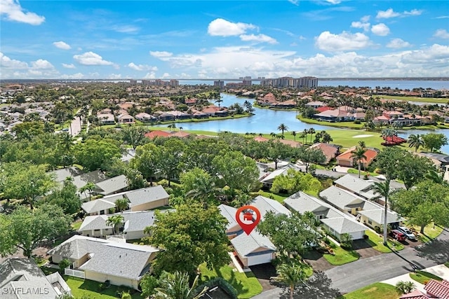14871 Crescent Cove Dr, Fort Myers, FL 33908 - aerial view featuring a water view and a residential view