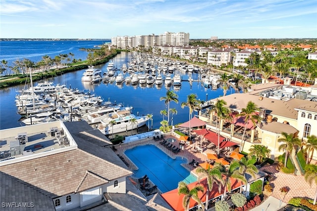 14871 Crescent Cove Dr, Fort Myers, FL 33908 - birds eye view of property featuring a water view