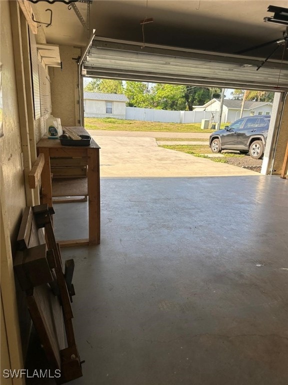 view of garage