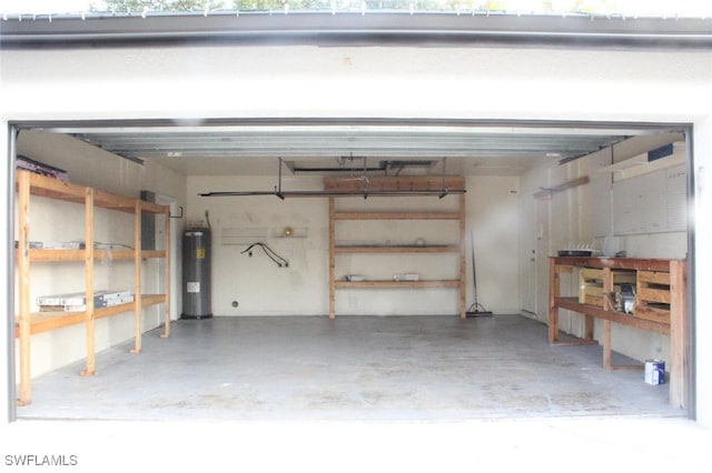 garage with water heater