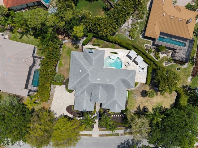 view of property location featuring a pool area