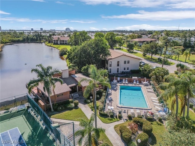 5731 Foxlake Dr Unit 1, North Fort Myers, FL 33917 - bird's eye view with a water view