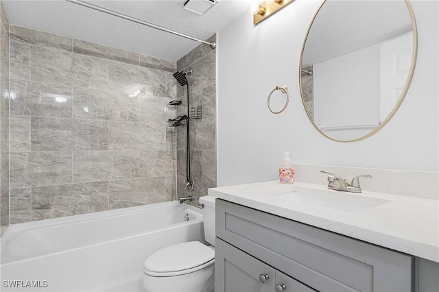 5731 Foxlake Dr Unit 1, North Fort Myers, FL 33917 - bathroom with washtub / shower combination, vanity, and toilet