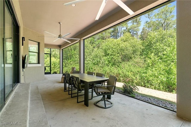 10191 Strike Ln, Bonita Springs, FL 34135 - view of patio with outdoor dining space and ceiling fan