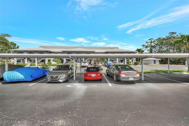 view of covered parking lot