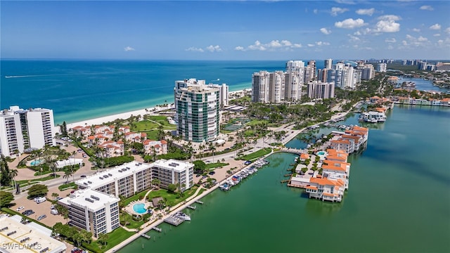 view of urban area featuring a large body of water