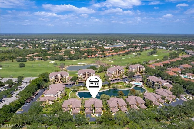 184 Vintage Cir Unit N202, Naples, FL 34119 - birds eye view of property with golf course view, a water view, and a residential view