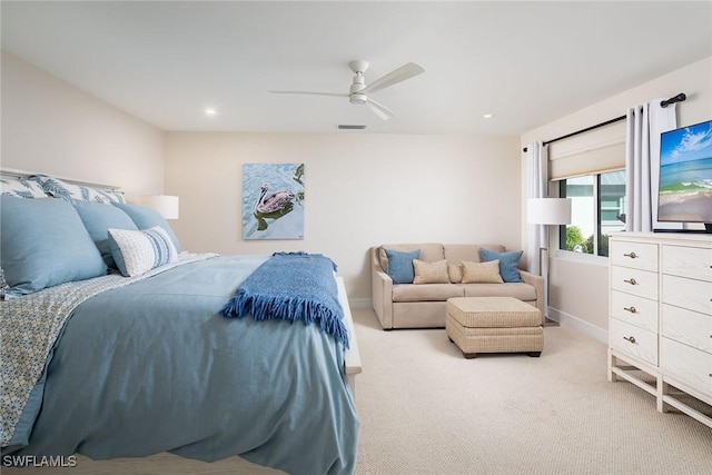 4830 W Blvd, Naples, FL 34103 - carpeted bedroom with ceiling fan and recessed lighting