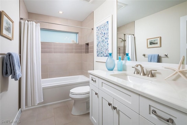 4830 W Blvd, Naples, FL 34103 - bathroom with vanity, tile patterned floors, and shower / bath combo