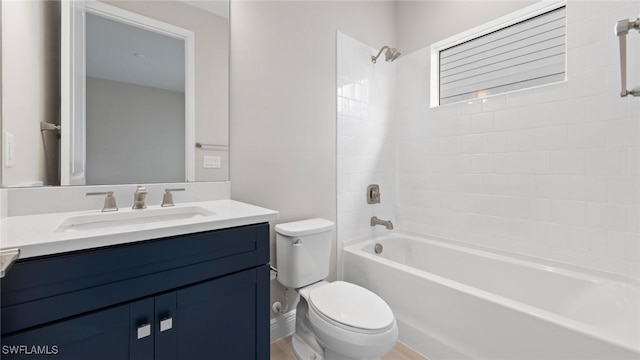 17825 Summerland Key Ct, Fort Myers, FL 33908 - full bathroom featuring toilet, vanity, and shower / washtub combination