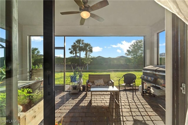 17152 Ashford Ter, Fort Myers, FL 33967 - sunroom with ceiling fan and healthy amount of natural light