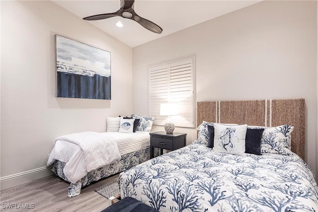 831 Sailaway Ln Unit 203, Naples, FL 34108 - bedroom with wood finished floors, baseboards, ceiling fan, and recessed lighting