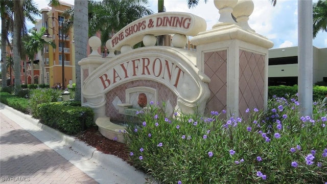 view of community sign