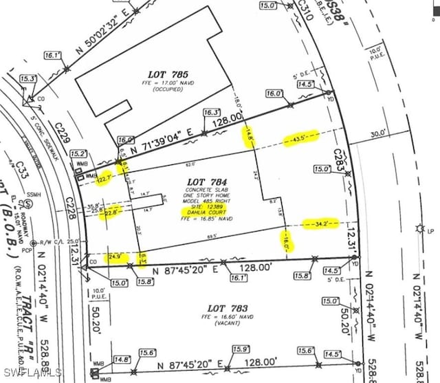 12389 Dahlia Ct, Naples, FL 34120 - map showing property parcels
