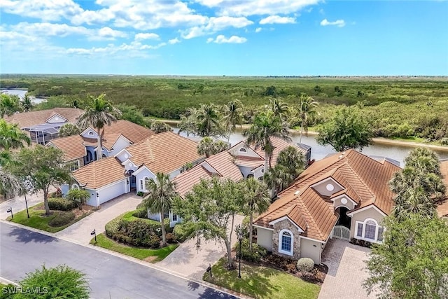 8442 Mallards Way, Naples, FL 34114 - drone / aerial view with a water view and a forest view