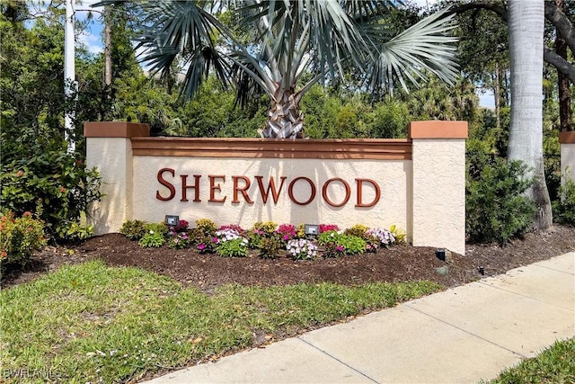 view of community sign