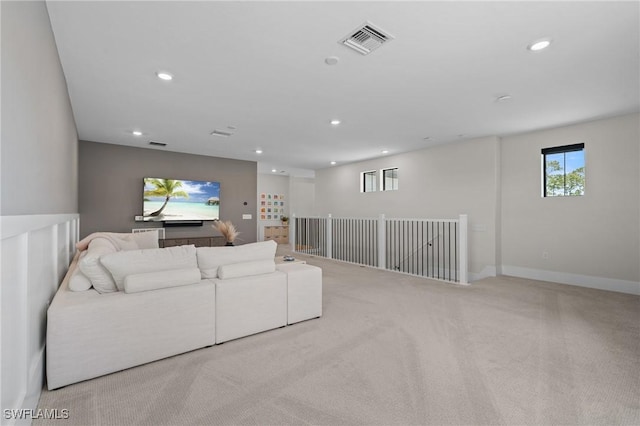 16198 Verilyn Cir, Naples, FL 34110 - living room with recessed lighting, light carpet, and baseboards
