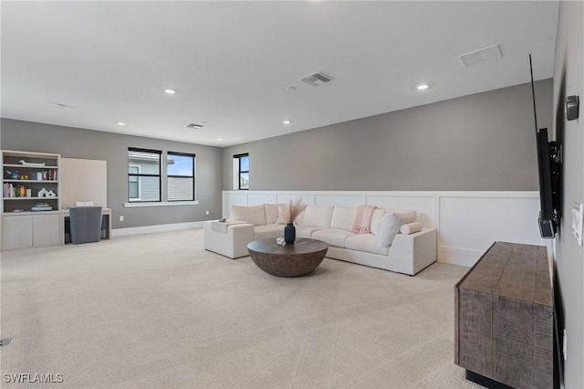 16198 Verilyn Cir, Naples, FL 34110 - living area featuring light carpet, recessed lighting, and baseboards
