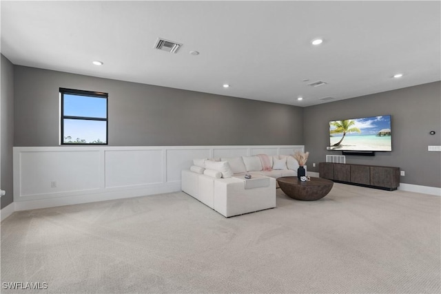 16198 Verilyn Cir, Naples, FL 34110 - living area with carpet, recessed lighting, and a wainscoted wall