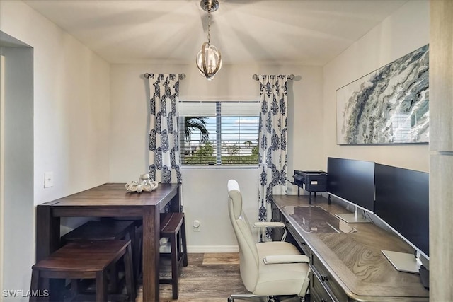4719 SE 17th Pl Unit 208, Cape Coral, FL 33904 - office area with baseboards and wood finished floors