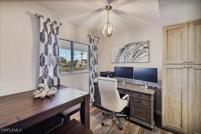 4719 SE 17th Pl Unit 208, Cape Coral, FL 33904 - home office featuring dark wood-style flooring
