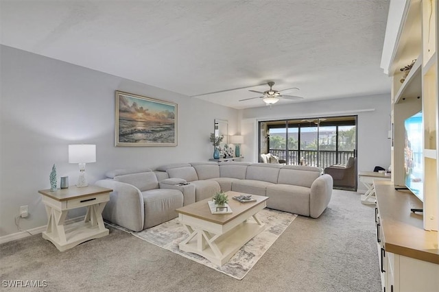 4719 SE 17th Pl Unit 208, Cape Coral, FL 33904 - living area with a ceiling fan and light colored carpet