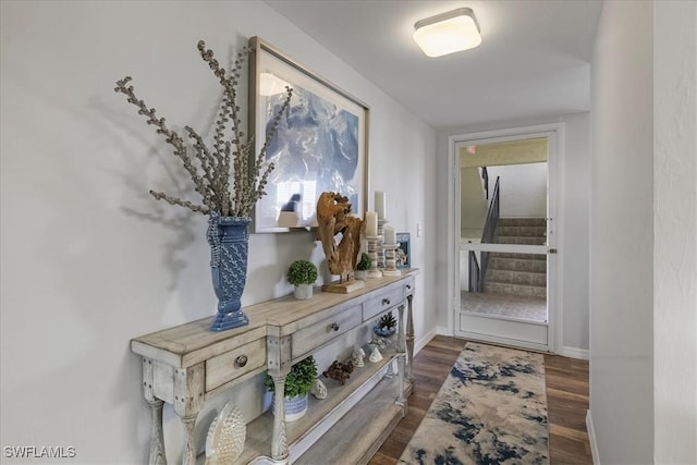 4719 SE 17th Pl Unit 208, Cape Coral, FL 33904 - hall featuring baseboards and dark wood-type flooring