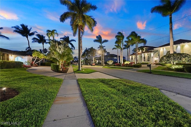 view of road featuring sidewalks