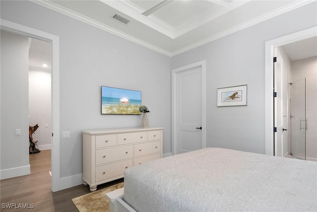 1603 Curlew Ave Unit 1603, Naples, FL 34102 - bedroom with crown molding, baseboards, visible vents, and wood finished floors