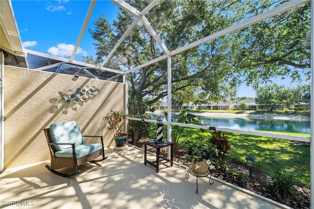 8188 Tauren Ct Unit N342, Naples, FL 34119 - sunroom / solarium featuring a water view