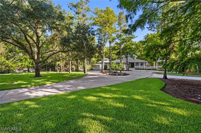 view of front facade with a front lawn