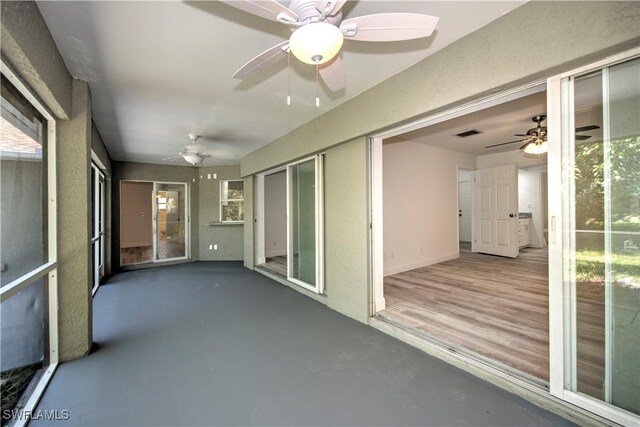 2381 Webster Rd, Alva, FL 33920 - unfurnished sunroom featuring a ceiling fan and visible vents