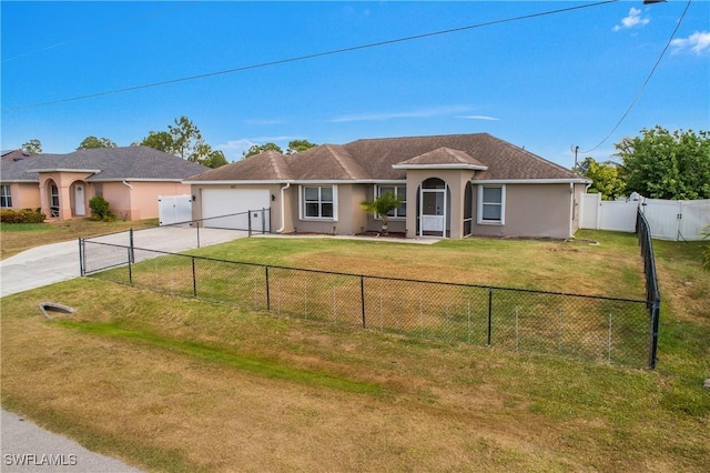 1227 Damen St E, Lehigh Acres, FL 33974 - view of front of property featuring concrete driveway, a garage, and stucco siding