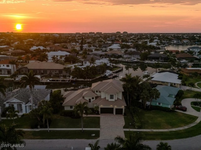 580 Goldcoast Ct, Marco Island, FL 34145 - bird's eye view featuring a water view and a residential view