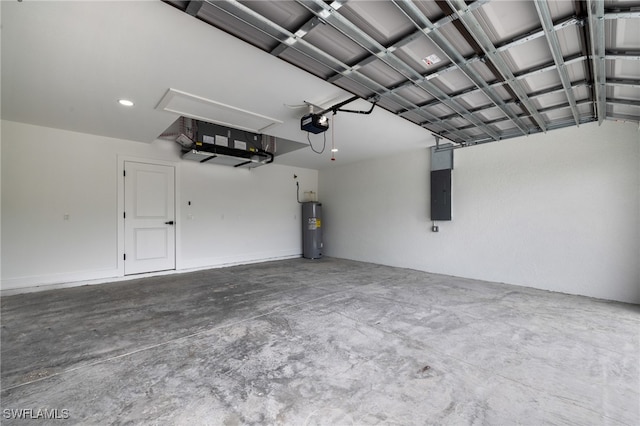 2706 39th St W, Lehigh Acres, FL 33971 - garage with a garage door opener, electric panel, and electric water heater
