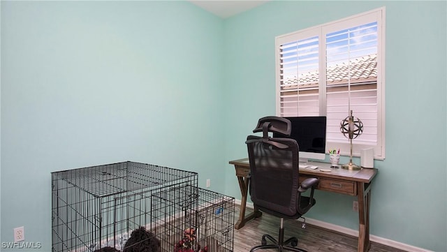761 Grand Rapids Blvd, Naples, FL 34120 - office area featuring wood finished floors and baseboards